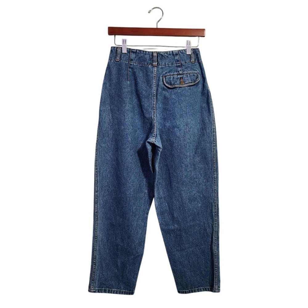 FRENCH NAVY Vintage Pleated Barrel Leg Jeans Mom Denim Size 10P Petite